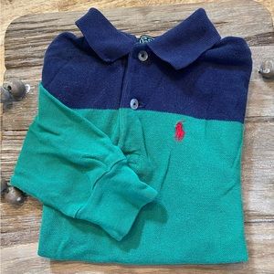 Vintage Polo by Ralph Lauren Boy’s Size 6 Navy/Green Long Sleeve Cotton Pullover